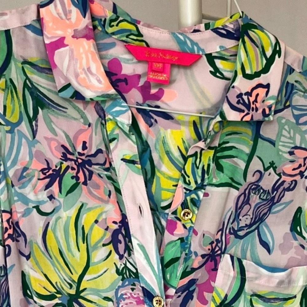 NWOT Lilly Pulitzer Natalie Tropical Swing Dress or Cover-Up- Size XXS - Picture 5 of 7